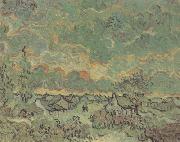 Vincent Van Gogh Cottages and Cypresses:Reminiscence of the North (nn04) oil on canvas